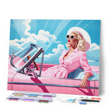 Cargar imagen en el visor de la galería, Diamond Painting - Diva en un Auto Retro Rosa