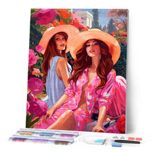 Cargar imagen en el visor de la galería, Diamond Painting - Hermanas en un Jardín Rosa