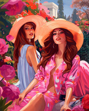 Cargar imagen en el visor de la galería, Diamond Painting - Hermanas en un Jardín Rosa