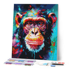 Cargar imagen en el visor de la galería, Diamond Painting - Chimpancé Abstracto Colorido