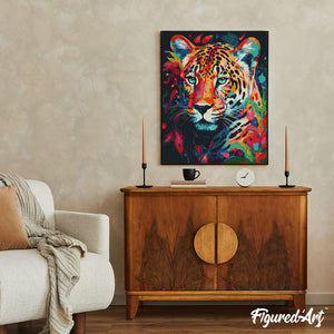 Diamond Painting - Leopardo Abstracto Colorido