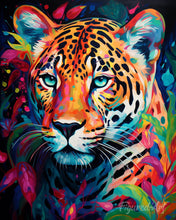 Cargar imagen en el visor de la galería, Diamond Painting - Diamond Painting - Leopardo Abstracto Colorido 40x50cm con bastidor montado