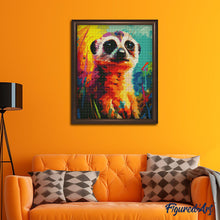 Cargar imagen en el visor de la galería, Diamond Painting - Suricata Abstracta Colorida 40x50cm con bastidor montado