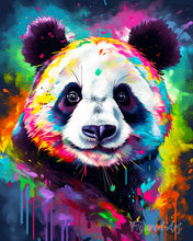 Cargar imagen en el visor de la galería, Diamond Painting - Diamond Painting - Panda Abstracto Colorido 40x50cm con bastidor montado