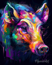 Cargar imagen en el visor de la galería, Diamond Painting - Jabalí Abstracto Colorido