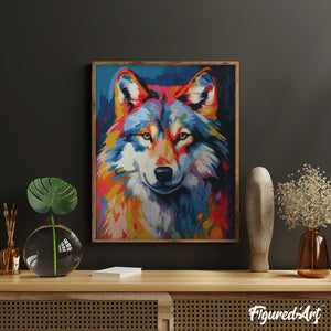 Diamond Painting - Lobo Abstracto Colorido