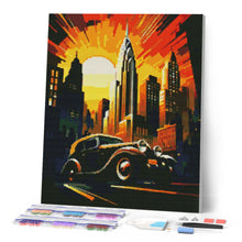 Cargar imagen en el visor de la galería, Diamond Painting - Coche Art Deco en Nueva York 40x50cm con bastidor montado