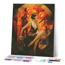 Cargar imagen en el visor de la galería, Diamond Painting - Mujer Art Deco sentada
