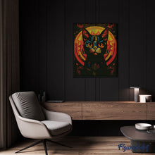 Cargar imagen en el visor de la galería, Diamond Painting - Gato Negro Art Deco 40x50cm con bastidor montado