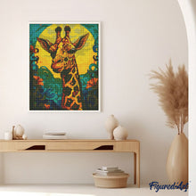 Cargar imagen en el visor de la galería, Diamond Painting - Jirafa Art Deco 40x50cm con bastidor montado
