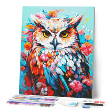 Cargar imagen en el visor de la galería, Diamond Painting - Búho Colorido en Flor