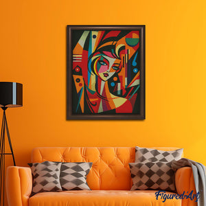 Diamond Painting - Mujer Abstracta al Estilo Picasso 40x50cm con bastidor montado