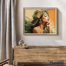 Cargar imagen en el visor de la galería, Diamond Painting - Mujer con Turbante Africano 40x50cm con bastidor montado