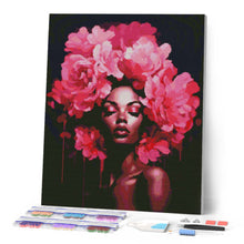Cargar imagen en el visor de la galería, Diamond Painting - Dama con Cabello de Peonías