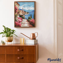 Cargar imagen en el visor de la galería, Diamond Painting - Lago Como en Flor 40x50cm con bastidor montado