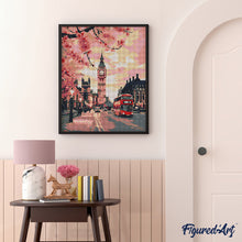 Cargar imagen en el visor de la galería, Diamond Painting - Londres en Flor 40x50cm con bastidor montado