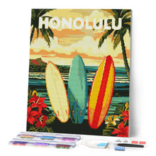 Cargar imagen en el visor de la galería, Diamond Painting - Póster de viaje Honolulu