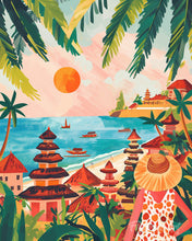 Cargar imagen en el visor de la galería, Diamond Painting - Diamond Painting - Atardecer en Bali 40x50cm con bastidor montado