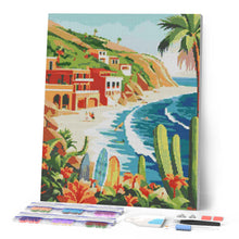 Cargar imagen en el visor de la galería, Diamond Painting - Surf costero 40x50cm con bastidor montado