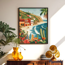 Cargar imagen en el visor de la galería, Diamond Painting - Surf costero 40x50cm con bastidor montado