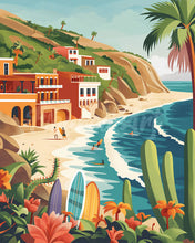 Cargar imagen en el visor de la galería, Diamond Painting - Diamond Painting - Surf costero 40x50cm con bastidor montado
