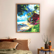 Cargar imagen en el visor de la galería, Diamond Painting - Pueblo surfero 40x50cm con bastidor montado