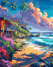 Cargar imagen en el visor de la galería, Diamond Painting - Diamond Painting - Casas en la playa 40x50cm con bastidor montado