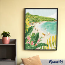Cargar imagen en el visor de la galería, Diamond Painting - Paraíso surfero 40x50cm con bastidor montado