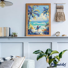 Cargar imagen en el visor de la galería, Diamond Painting - Día soleado en la playa 40x50cm con bastidor montado
