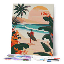 Cargar imagen en el visor de la galería, Diamond Painting - Olas en la tarde 40x50cm con bastidor montado