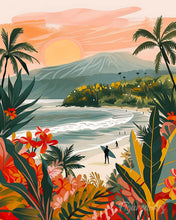 Cargar imagen en el visor de la galería, Diamond Painting - Diamond Painting - Playa tropical 40x50cm con bastidor montado