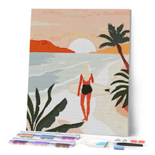 Cargar imagen en el visor de la galería, Diamond Painting - Paseo por la playa al atardecer