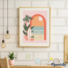 Cargar imagen en el visor de la galería, Diamond Painting - Arco hacia el mar 40x50cm con bastidor montado