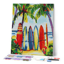 Cargar imagen en el visor de la galería, Diamond Painting - Tablas de surf coloridas