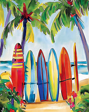 Cargar imagen en el visor de la galería, Diamond Painting - Tablas de surf coloridas