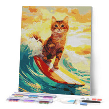 Cargar imagen en el visor de la galería, Diamond Painting - Gato surfista