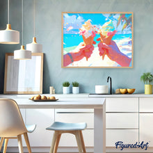 Cargar imagen en el visor de la galería, Diamond Painting - Helado en la playa 40x50cm con bastidor montado
