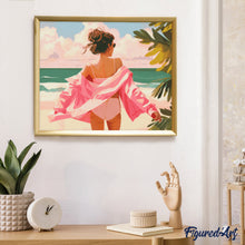 Cargar imagen en el visor de la galería, Diamond Painting - Disfruta de la playa 40x50cm con bastidor montado