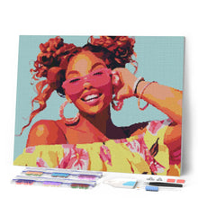 Cargar imagen en el visor de la galería, Diamond Painting - Risa brillante 40x50cm con bastidor montado