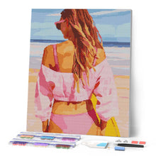 Cargar imagen en el visor de la galería, Diamond Painting - Día de playa con estilo 40x50cm con bastidor montado