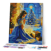 Cargar imagen en el visor de la galería, Diamond Painting - Oración en Nochebuena 40x50cm con bastidor montado