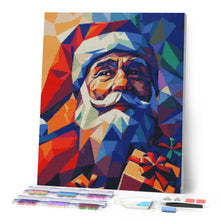 Cargar imagen en el visor de la galería, Diamond Painting - Papá Noel poligonal 40x50cm con bastidor montado