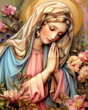 Cargar imagen en el visor de la galería, Diamond Painting - Diamond Painting - Virgen María bendita 40x50cm con bastidor montado