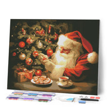 Cargar imagen en el visor de la galería, Diamond Painting - Noche alegre de Papá Noel 40x50cm con bastidor montado