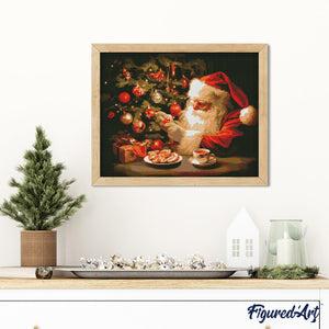 Diamond Painting - Noche alegre de Papá Noel 40x50cm con bastidor montado