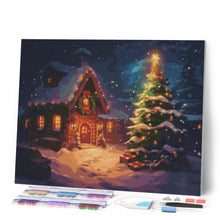 Cargar imagen en el visor de la galería, Diamond Painting - Cabaña navideña nevada