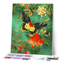 Cargar imagen en el visor de la galería, Diamond Painting - Mariposa Troide Minos 40x50cm con bastidor montado