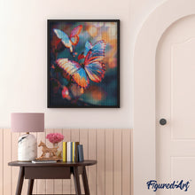 Cargar imagen en el visor de la galería, Diamond Painting - Mariposas Vibrantes 40x50cm con bastidor montado