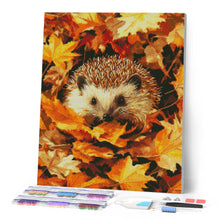 Cargar imagen en el visor de la galería, Diamond Painting - Erizo en las hojas de otoño