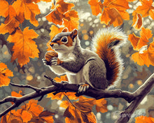 Cargar imagen en el visor de la galería, Diamond Painting - Diamond Painting - Ardilla de otoño 40x50cm con bastidor montado